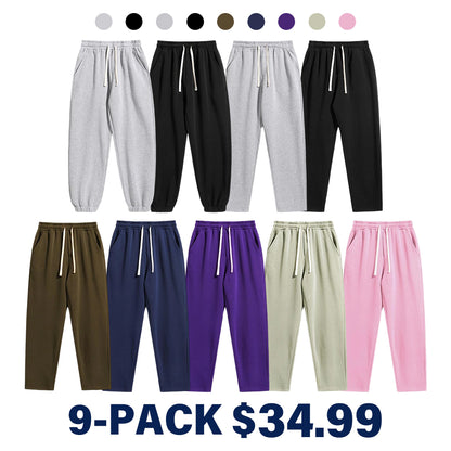 Men's Regular Fit Solid Drawstring Waist Sweatpants, Casual Pocket Design Pants for Fall & Winter, Men's Trousers for Daily Wear