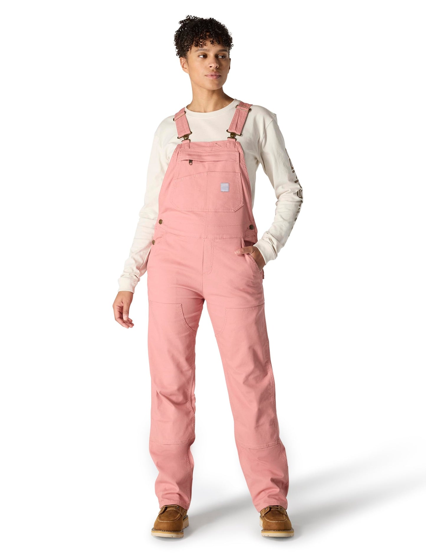 🏆Men's product sells best first 🔥Women’s Rugged Double-Front Bib Overalls – Reinforced Workwear Fit, Dark Brown (Plus Size, Medium Tall)