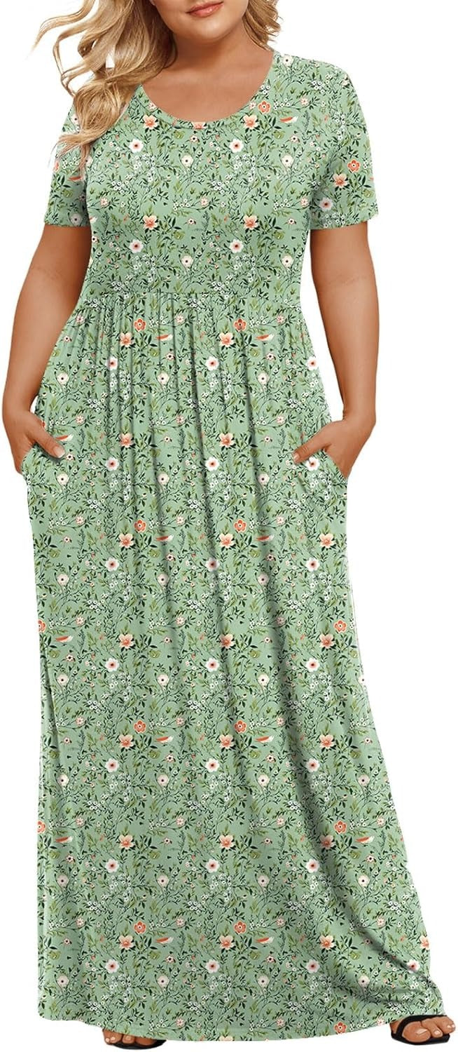 🔥Only $23.99🔥Women's Plus Size Maxi Dresses for Curvy