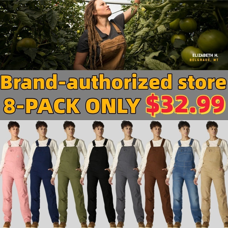 🏆Men's product sells best first 🔥Women’s Rugged Double-Front Bib Overalls – Reinforced Workwear Fit, Dark Brown (Plus Size, Medium Tall)