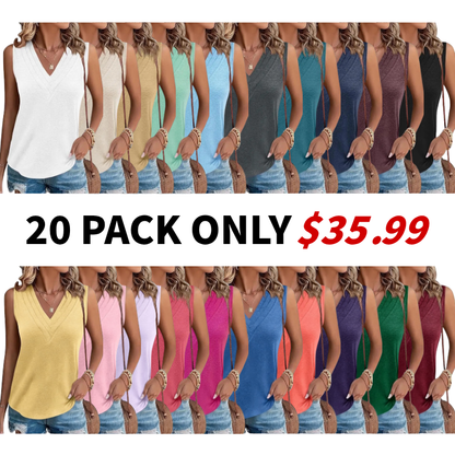 Last day🔥🔥Women V Neck Tank Tops Dressy Casual Summer Loose Fit Sleeveless Shirts