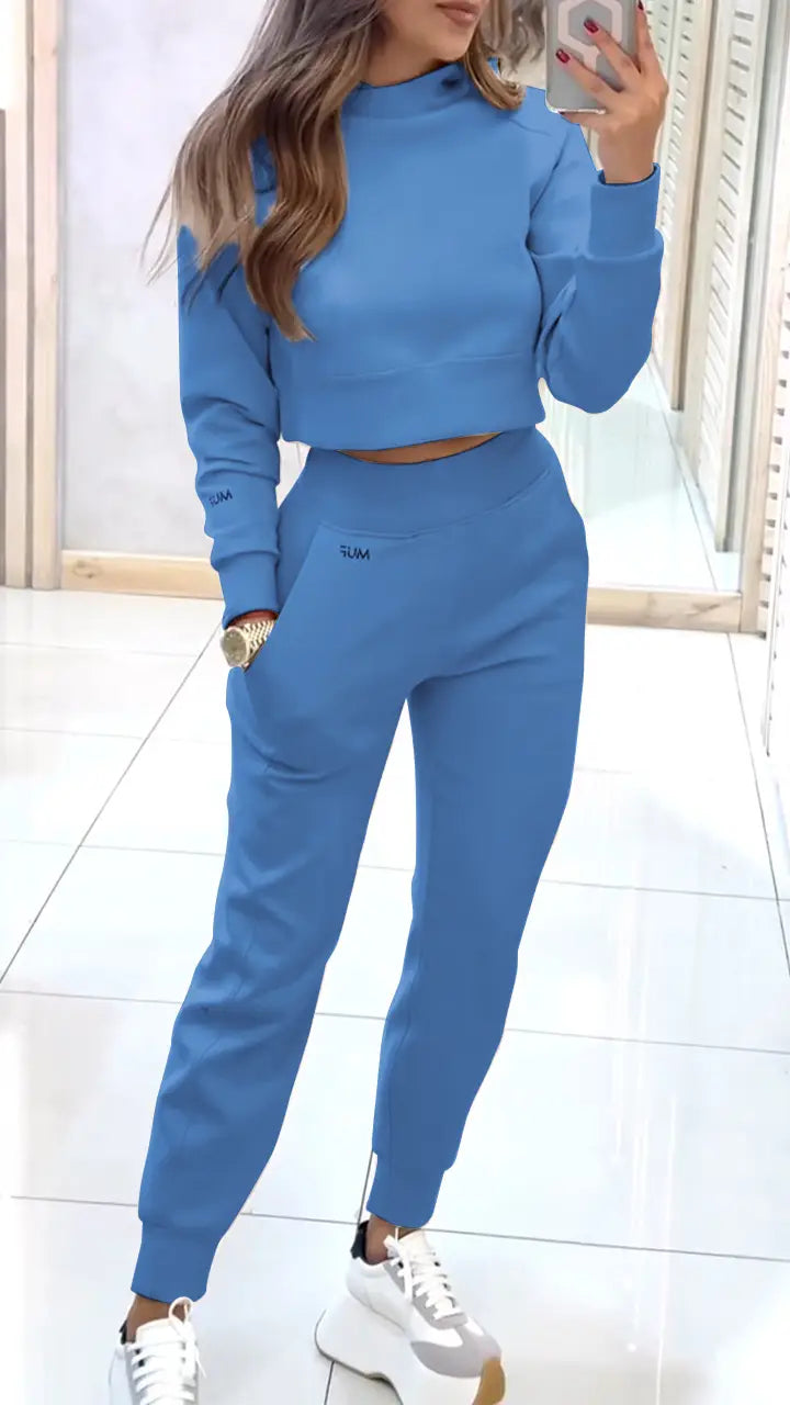💘 Valentine’s Day Sale 💘Women's High Collar Long Sleeve Autumn and Winter Casual Sweater Suit