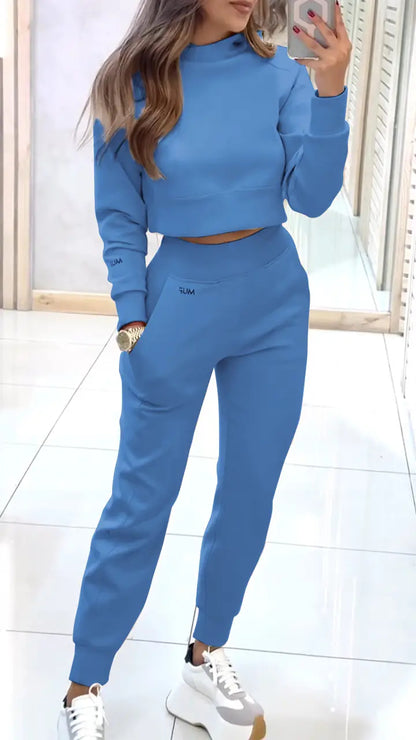 💘 Valentine’s Day Sale 💘Women's High Collar Long Sleeve Autumn and Winter Casual Sweater Suit