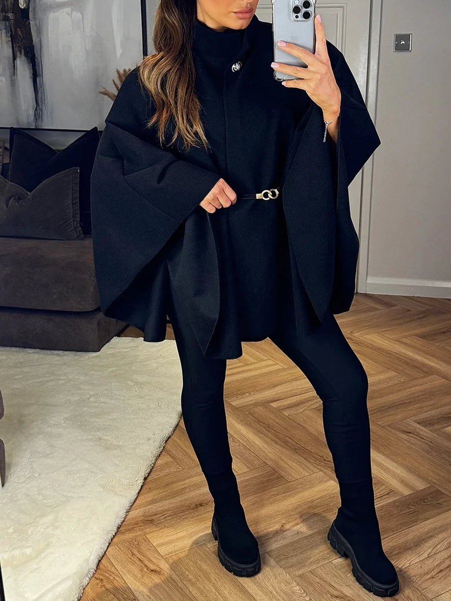 Wool Belted Cape - The Ultimate Statement in Elegant Outerwear