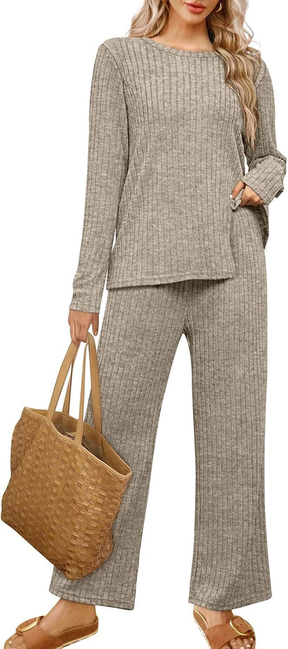 FACTORY SALE Womens Two Piece Outfits Lounge Sets Cozy Sweater Loungewear with Pockets 2025