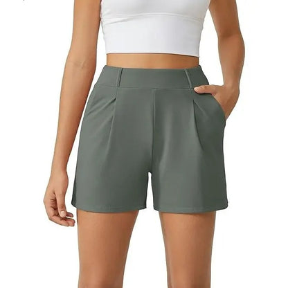 Women's Trendy High Waisted Casual Summer Shorts with Pockets