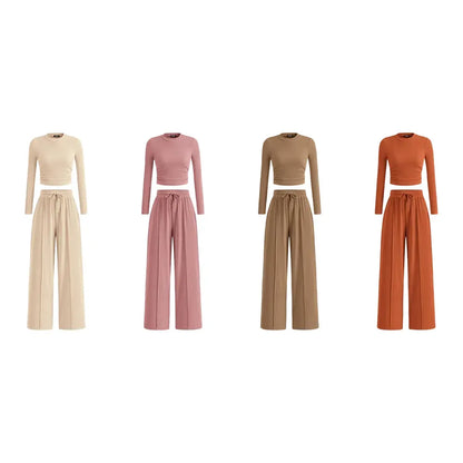 🔥Last Day 89% OFF🔥Women's Winter Set – Warm Top & Wide-Leg Pants