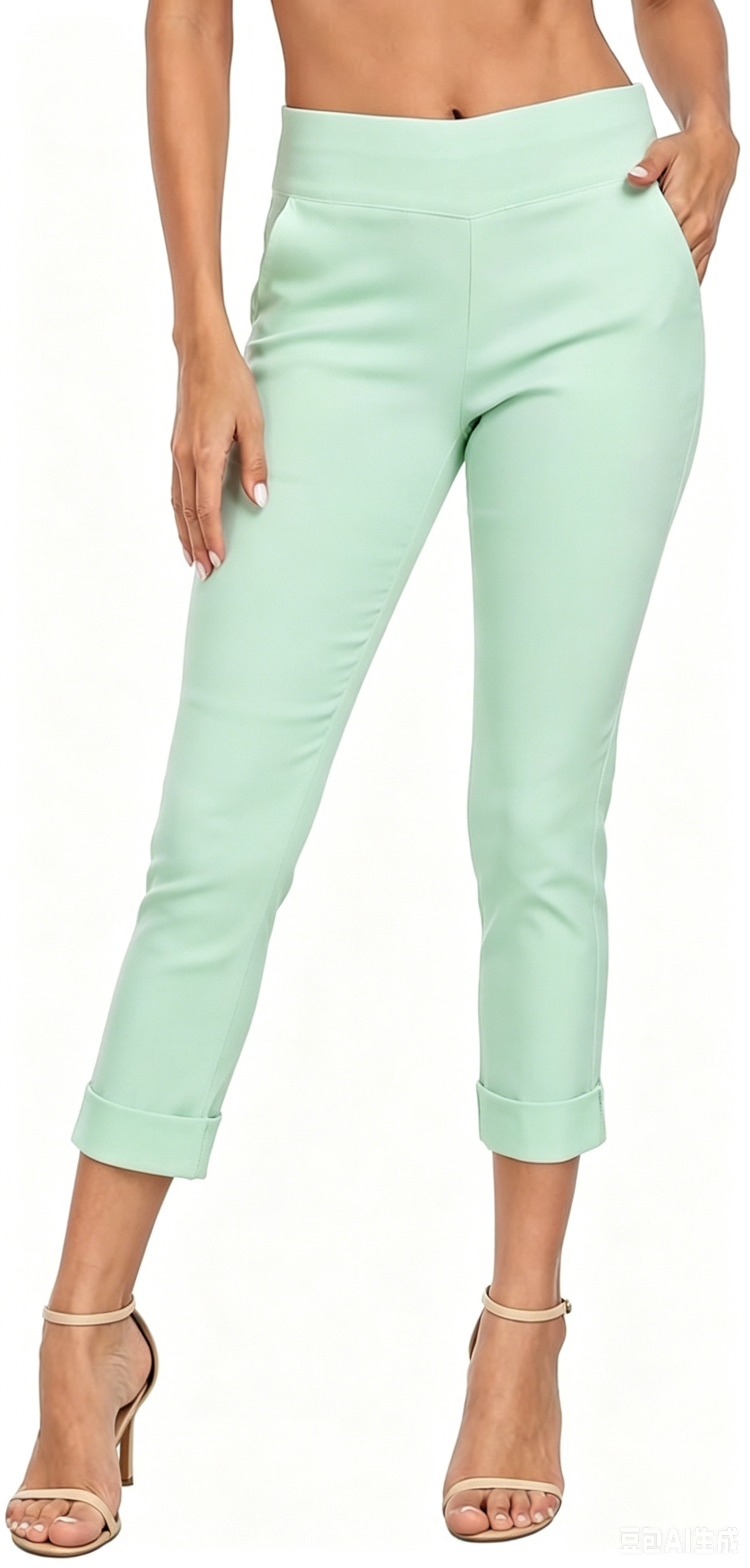 Women’s Capri Pants with Pockets Dressy Casual Stretch Trouser Straight Leg