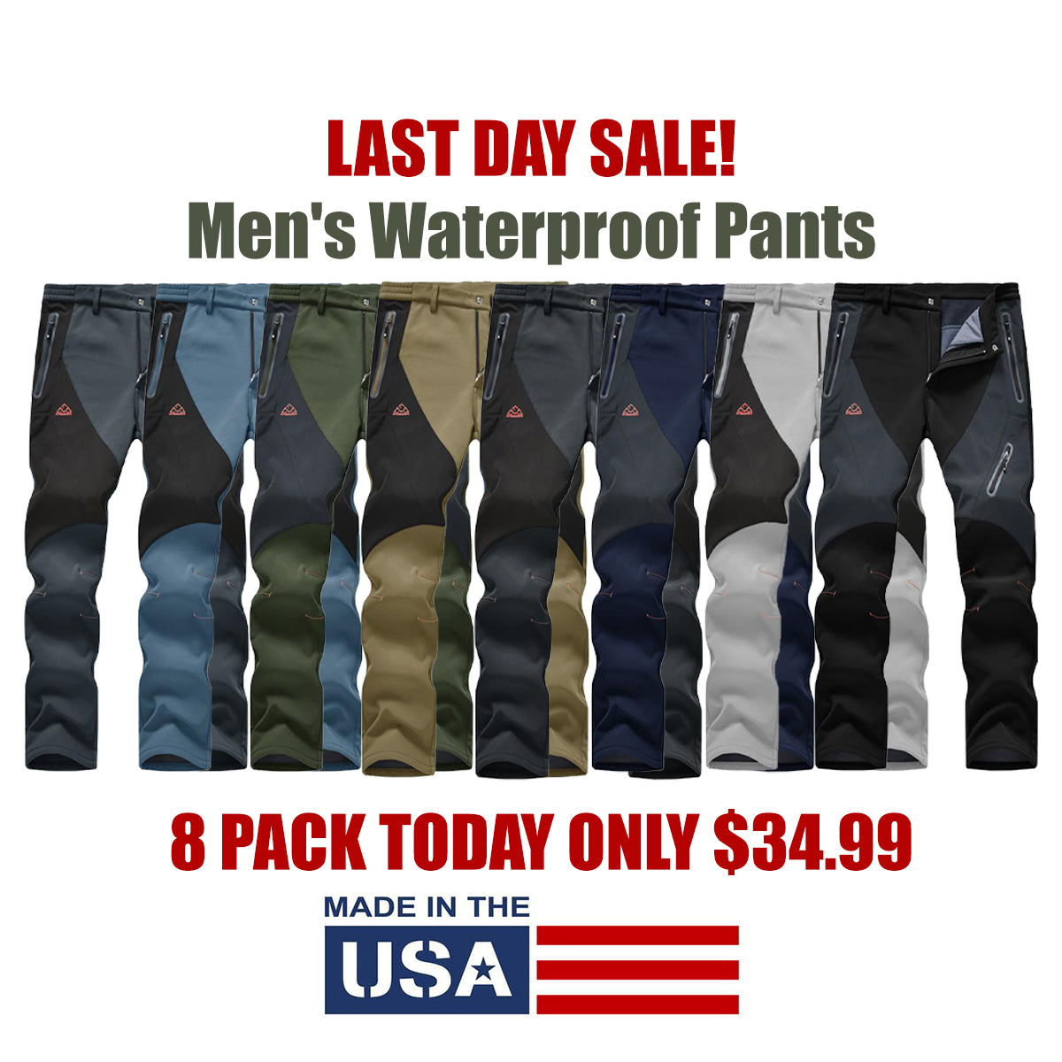 Men's Insulated Winter Outdoor Pants - Fleece-Lined, Windproof & Water-Resistant for Hiking, Skiing & Cold Weather