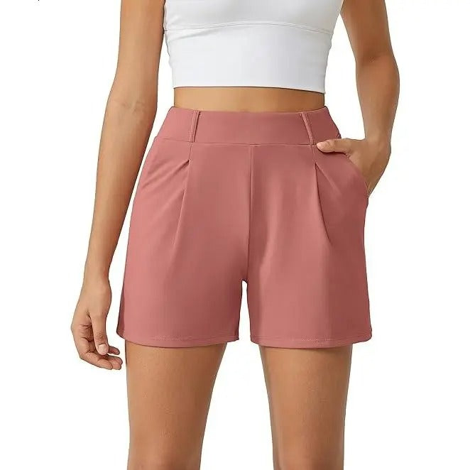 Women's Trendy High Waisted Casual Summer Shorts with Pockets