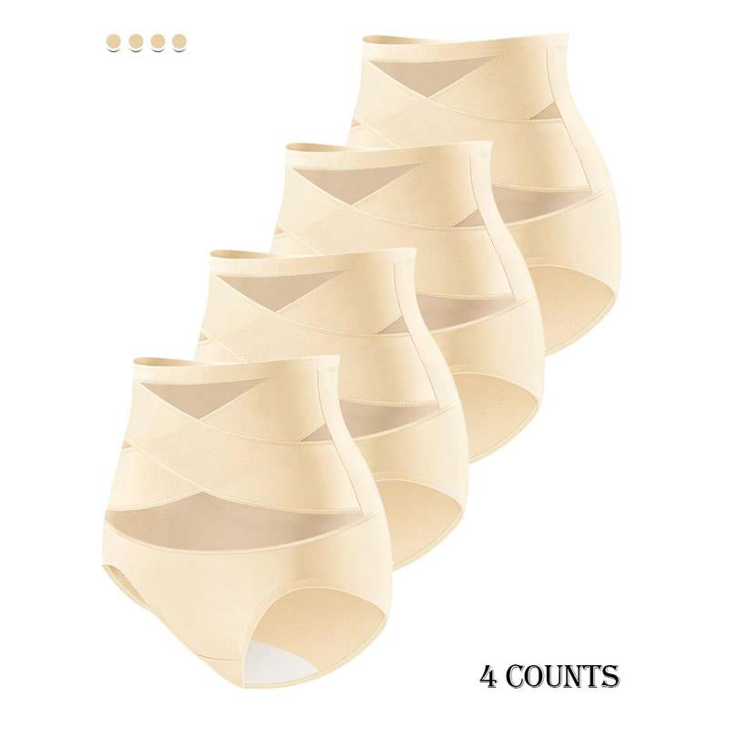 ⏰ TODAY ONLY Women’s High-Waisted Panties Multipack Lucky Letter Logo Cross-Mesh Briefs, Ultra-Soft Tummy Control Comfort Underwear
