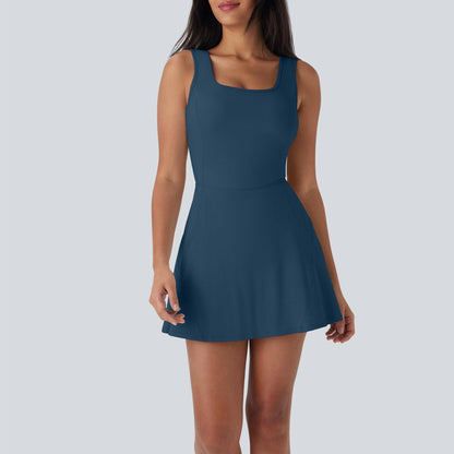 U Neck 2-in-1 Pocket Mini Cool Touch Dance Active Dress