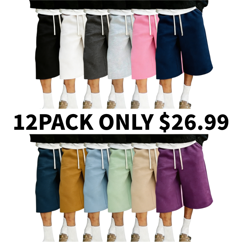Men's Wide-Leg Casual Drawstring Shorts