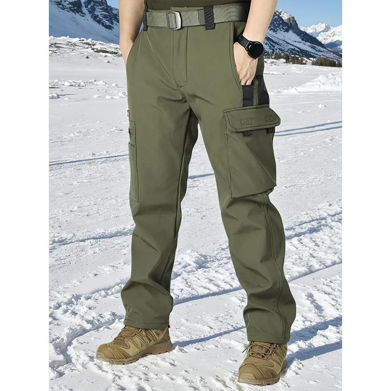 Men's Tactical Sport Pants, Multi-Pocket Windproof and Warm Fleece Pants