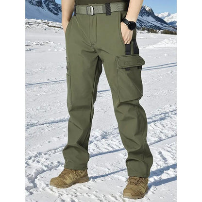 Men's Tactical Sport Pants, Multi-Pocket Windproof and Warm Fleece Pants