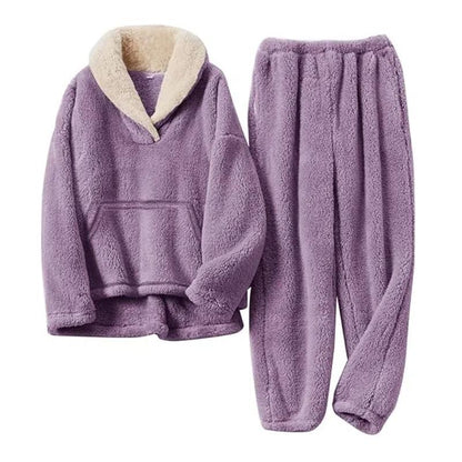 Women's Fluffy Fleece Winter Pajama Set