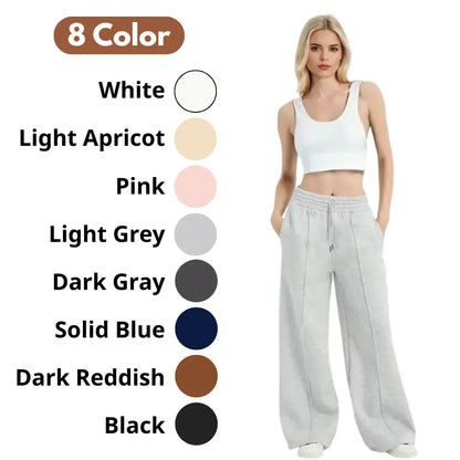 💘 Valentine’s Day Sale 💘 Women's Wide Leg Sweatpants Casual Loose Solid Color Pants
