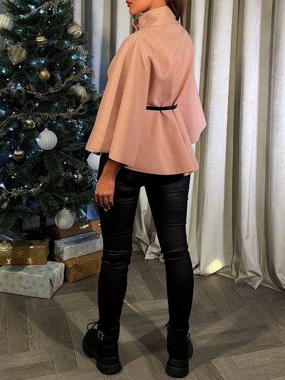 Wool Belted Cape - The Ultimate Statement in Elegant Outerwear