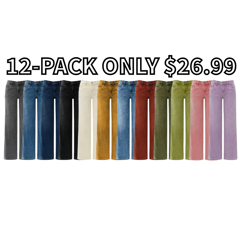 Women's Mid-Low Rise Relaxed Straight Wide Leg Jeans
