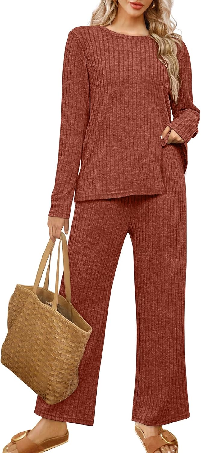 FACTORY SALE Womens Two Piece Outfits Lounge Sets Cozy Sweater Loungewear with Pockets 2025