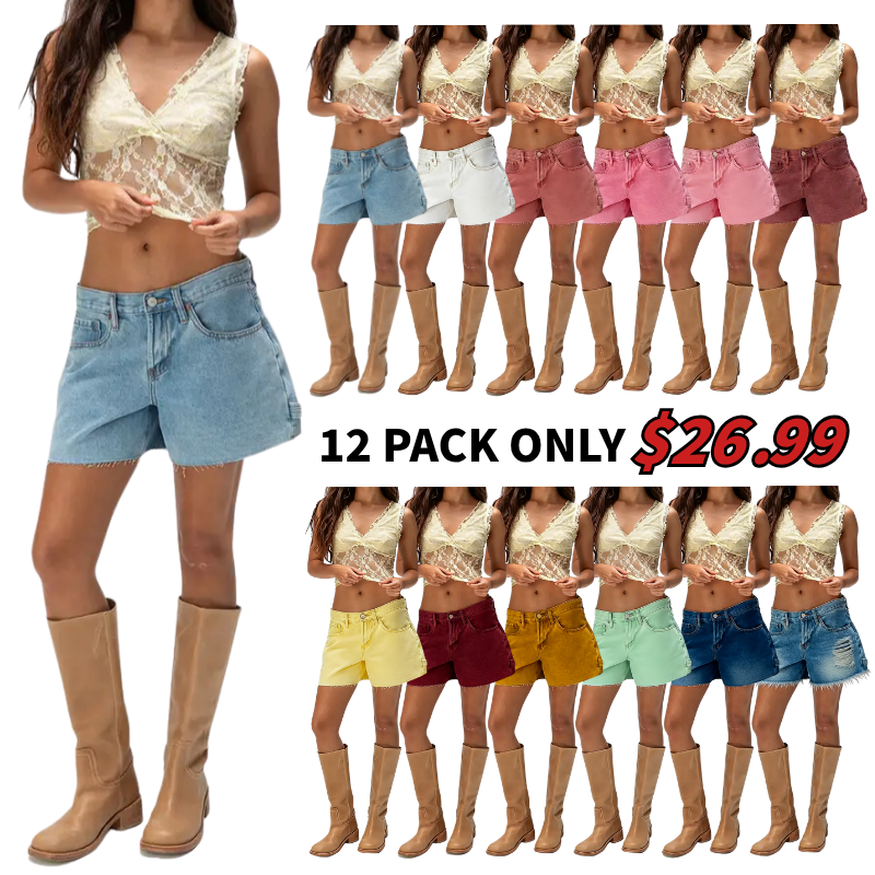 Women's Low Rise Denim Carpenter Shorts