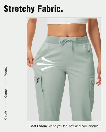 🔥Last day promotion🔥Womens Cargo Capris Lightweight Hiking Pants Shorts Cropped Cotton2