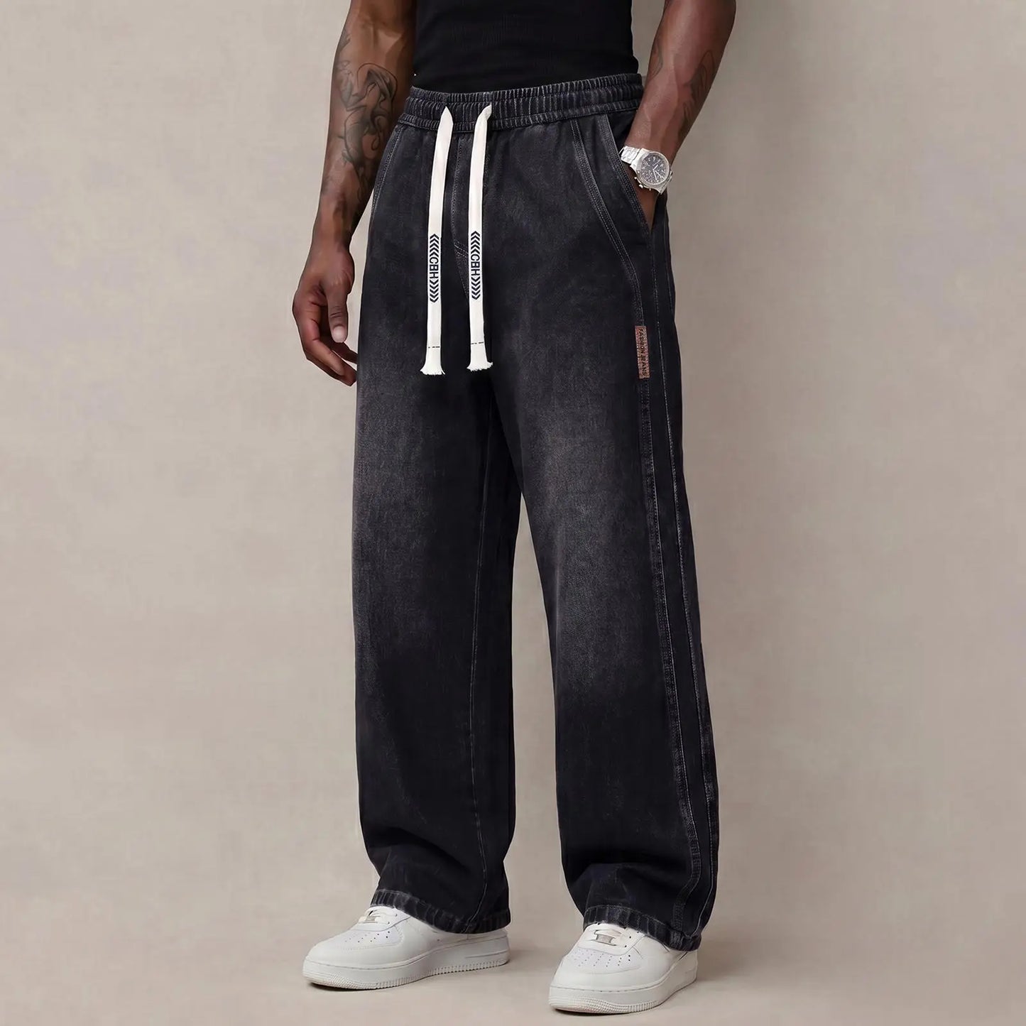 Men's Stretch Cotton Loose Fit Jeans