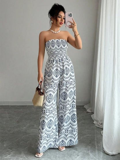 Women's Woven Fabric Casual Fitted Jumpsuit