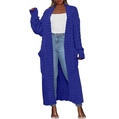 LBF-Women's Long Cardigan 2025 Oversized Coat Long Sleeve Open Cardigan Knitted Extra