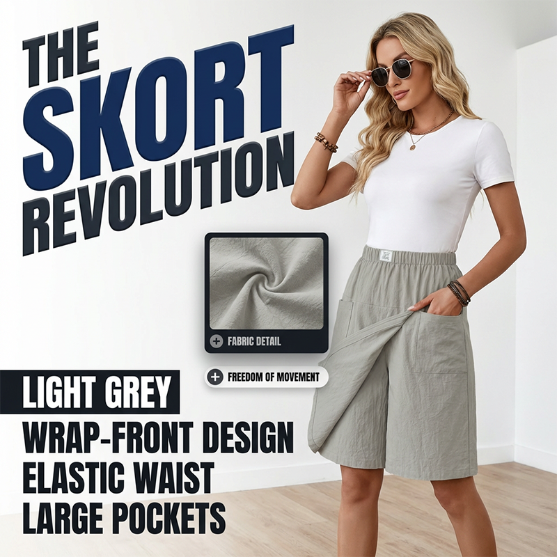 🔥LAST DAY SALE - ONLY £13.99!!🔥Women's Casual Elastic Waist Wrap Skort
