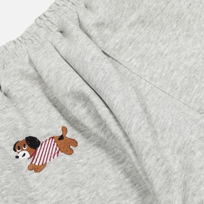 Unisex Embroidery Puppy Baggy Barrel Sweatpants