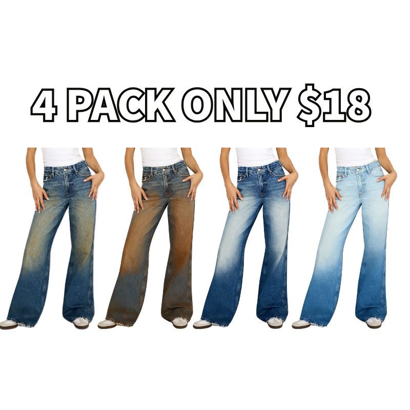 Women's High Waisted Frayed Hem Wide Leg Jeans