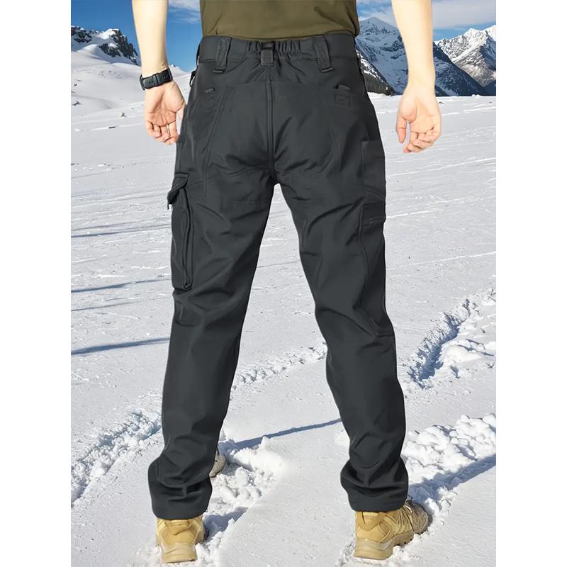 Men's Tactical Sport Pants, Multi-Pocket Windproof and Warm Fleece Pants
