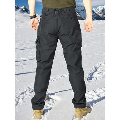 Men's Tactical Sport Pants, Multi-Pocket Windproof and Warm Fleece Pants
