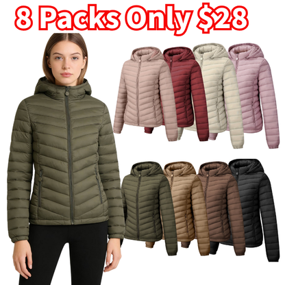 Women's Hooded Padded Coat - Fashion Simple Versatile Lightweight Pockets for Autumn Winter Commuter