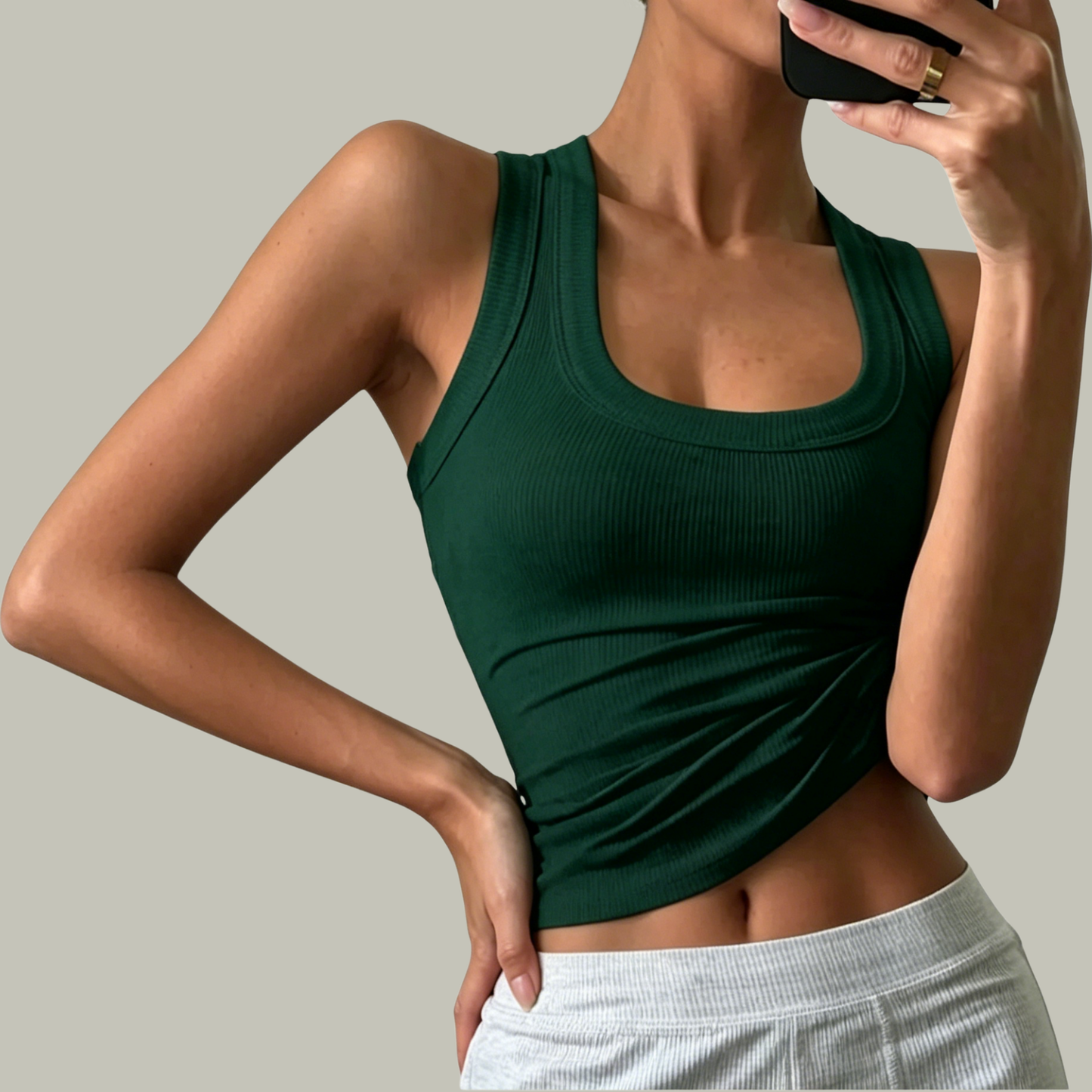Women's Casual Slim-Fit Plain Sleeveless Tank Top