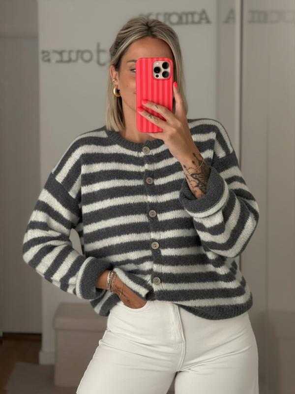 💘 Valentine’s Day Sale 💘Women's Vintage Striped Cardigan Knitwear