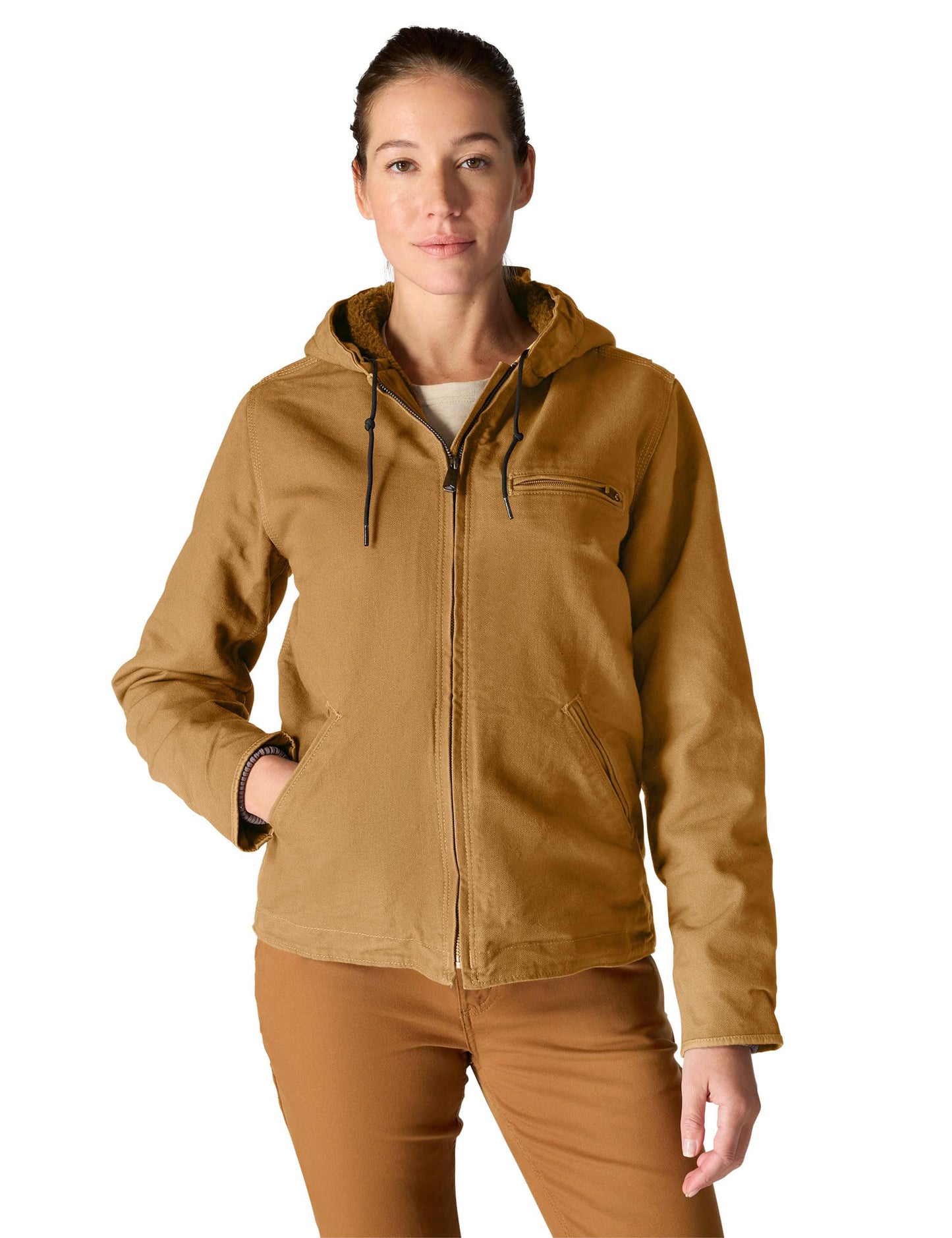 💘 Valentine’s Day Sale 💘Women's Loose Fit Washed Duck Sherpa Lined Jacket