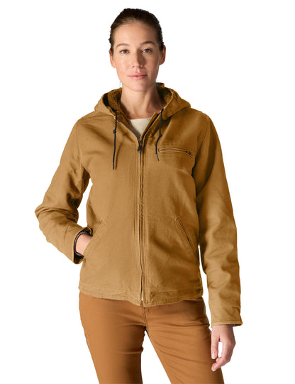 💘 Valentine’s Day Sale 💘Women's Loose Fit Washed Duck Sherpa Lined Jacket