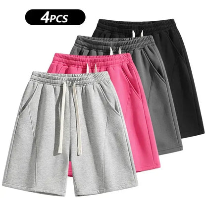 Men's Solid Pocket Lightweight Breathable Casual Workout Shorts