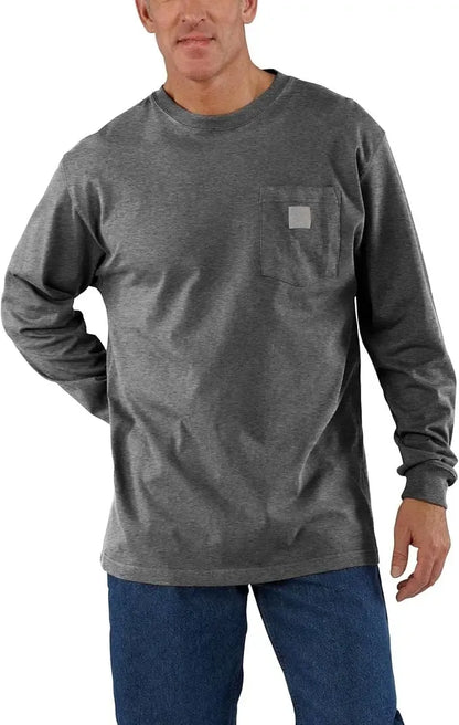 🔥Spring Clearance Sale🔥Workwear unisex Loose Fit Heavyweight Short or Long-Sleeve Pocket T-Shirt
