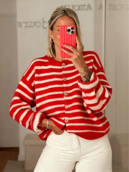 💘 Valentine’s Day Sale 💘Women's Vintage Striped Cardigan Knitwear