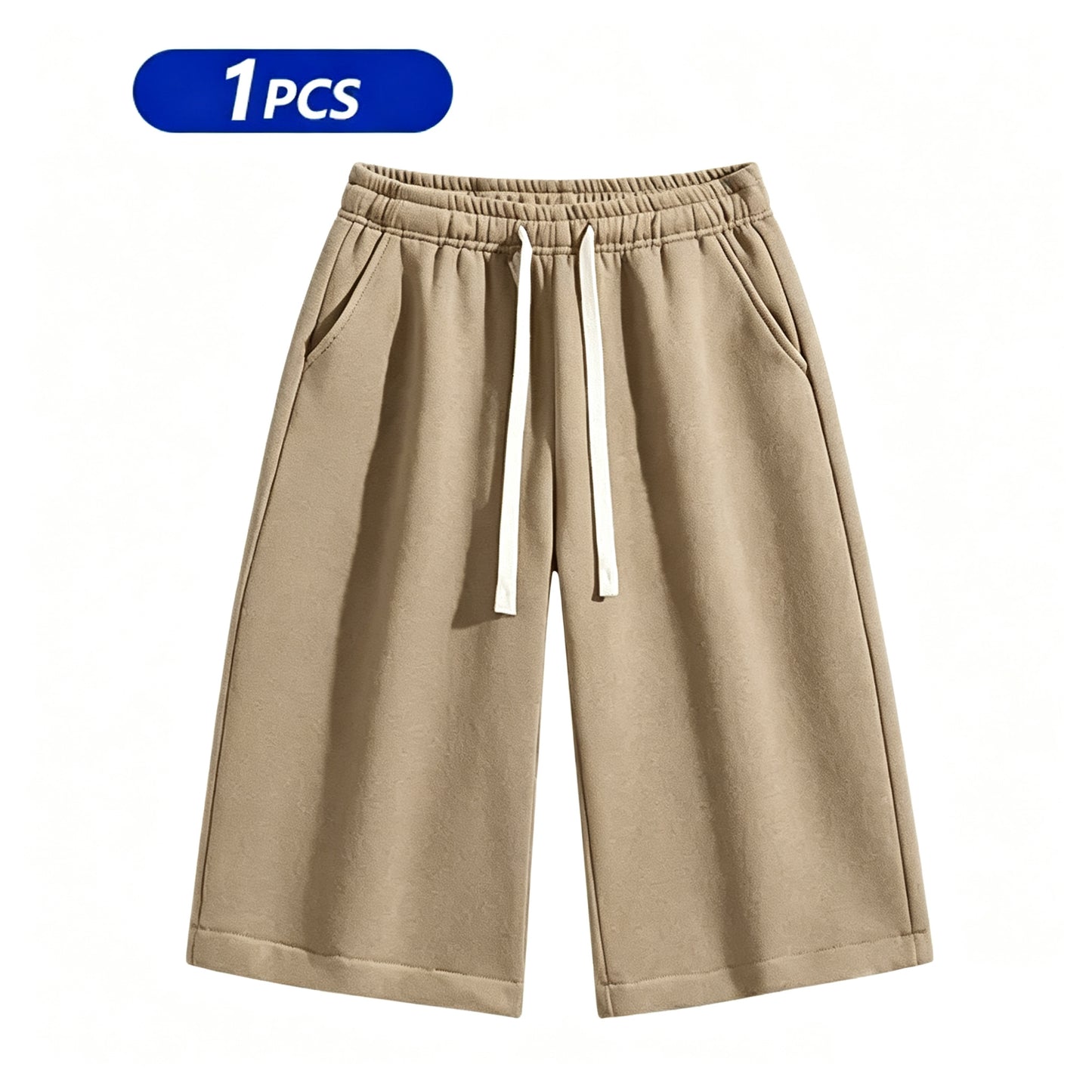 Men’s Solid Color Bermuda Athletic Casual Shorts