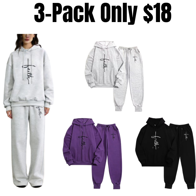 Women's Printed Hooded Top & Pants Set