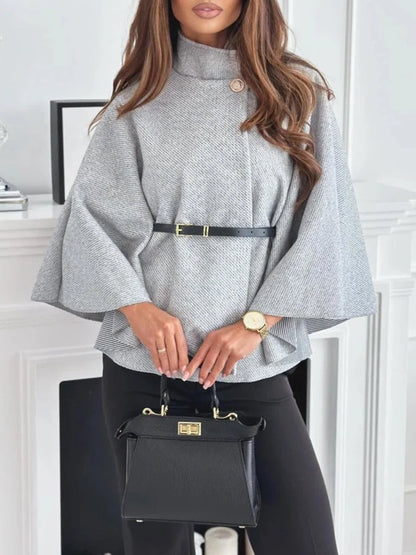 Wool Belted Cape - The Ultimate Statement in Elegant Outerwear