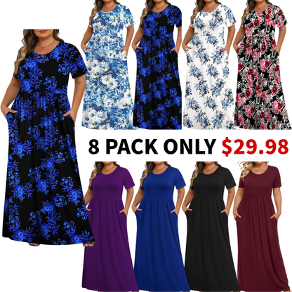 Women's Plus Size Maxi Dresses for Curvy Women Casual Long Dress