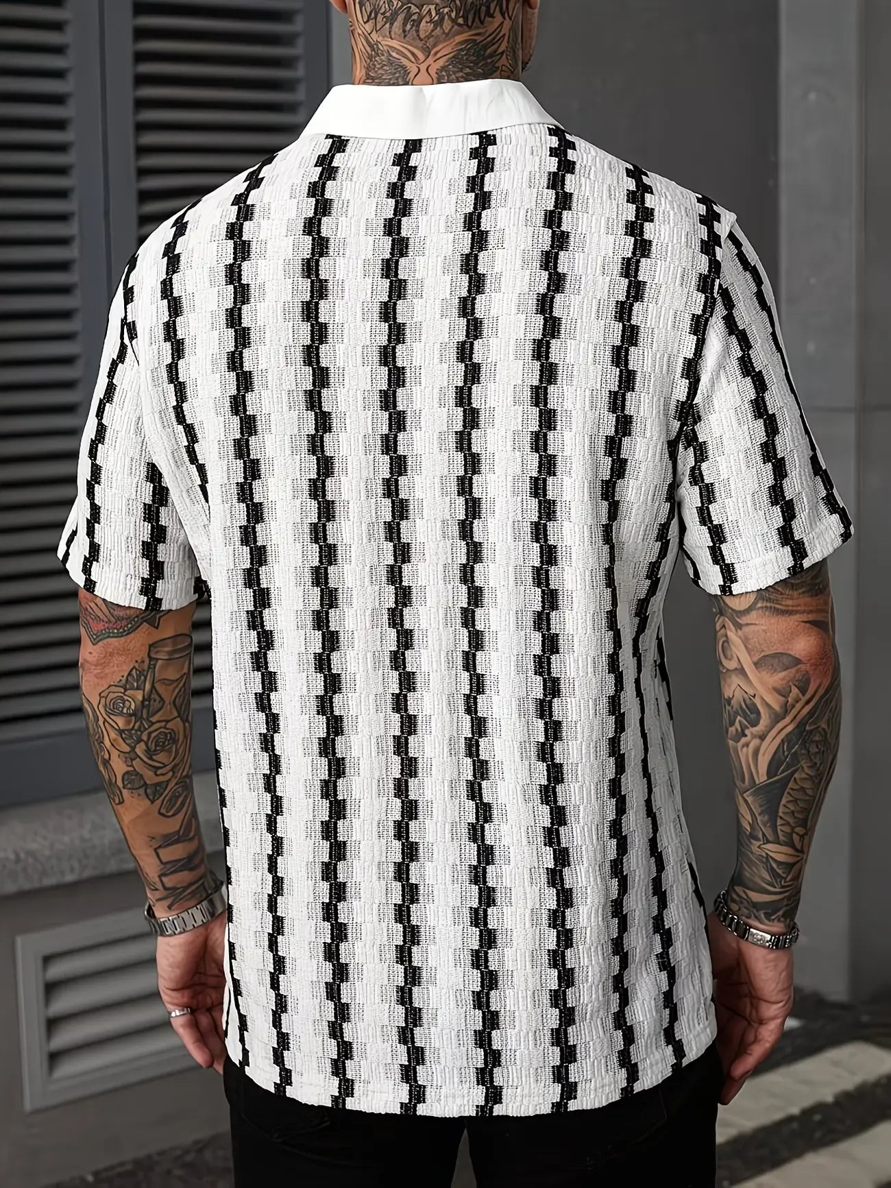 Men's Casual Plaid Stretch Short Sleeve Shirt