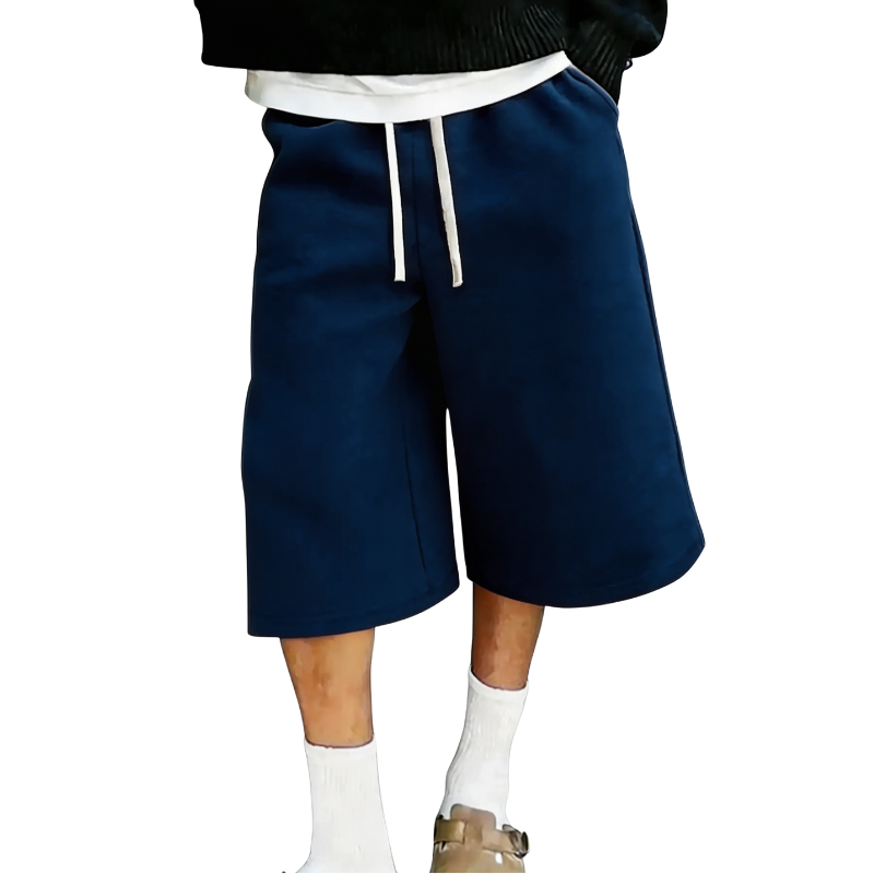 Men's Wide-Leg Casual Drawstring Shorts