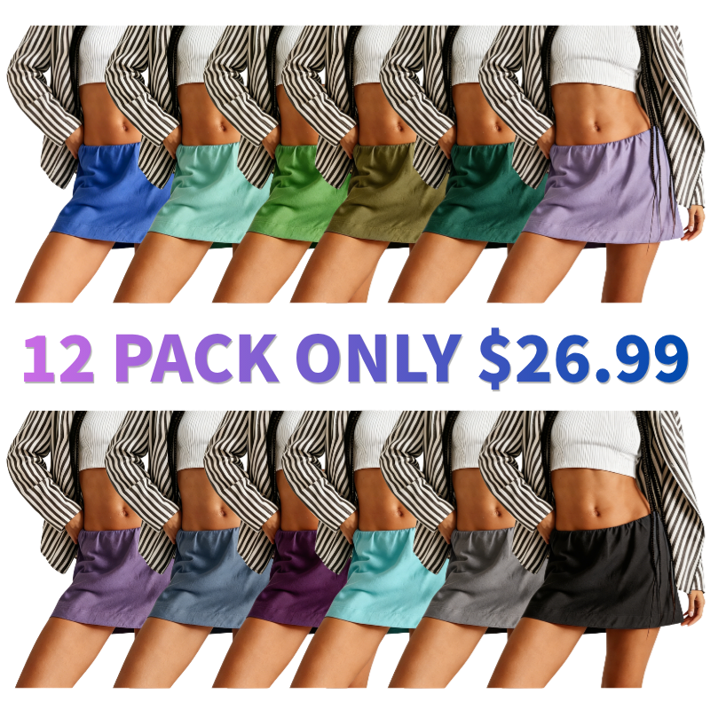 Women's Cotton Linen A-Line Mini Skorts
