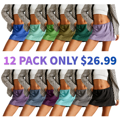 Women's Cotton Linen A-Line Mini Skorts